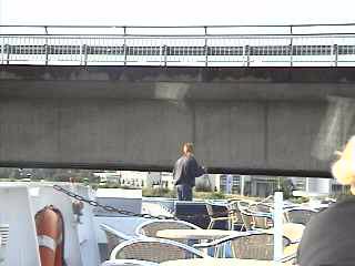Approaching bridge - very low overhead.